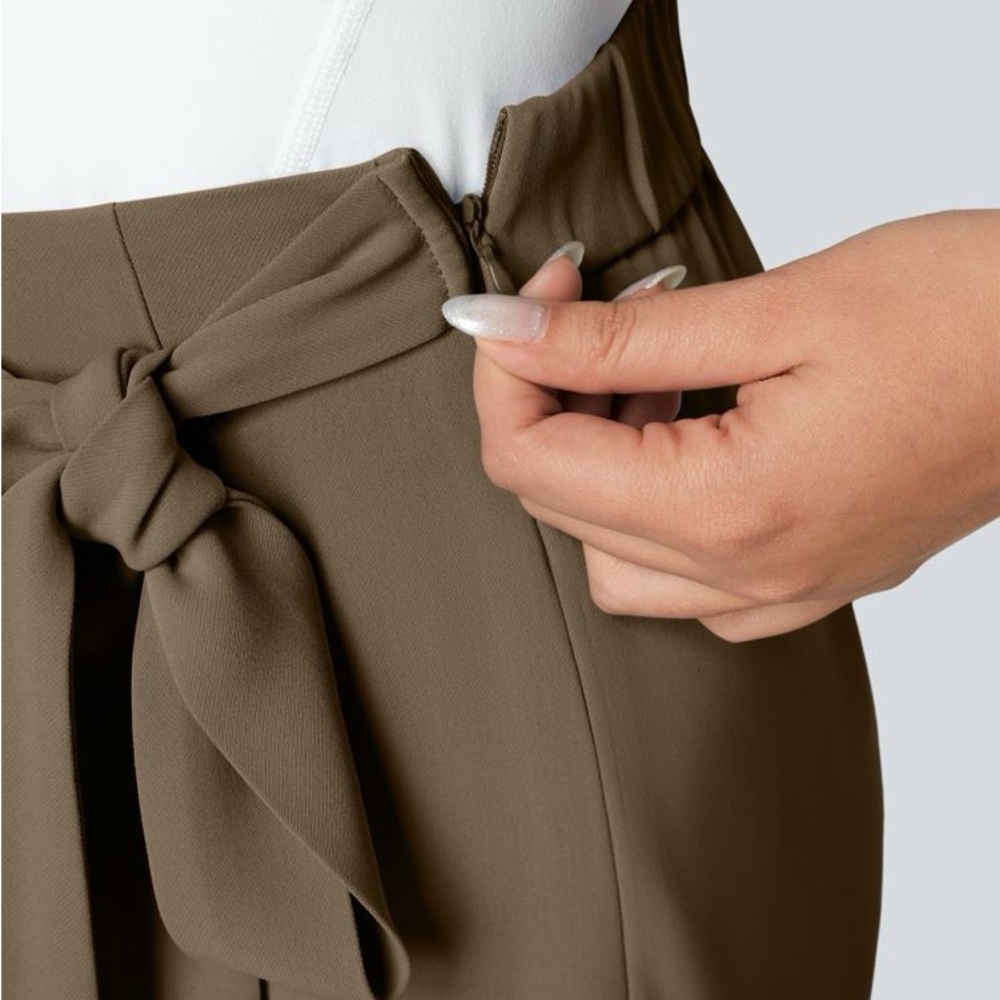 Halara Flex™ High Waisted Tie Side Wide Leg Work Pants Size Small - Picture 4 of 6